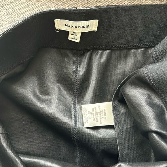 Max Studio Black Faux Leather Croc Embossed Print Skinny Pants Women’s Size M - Picture 6 of 13